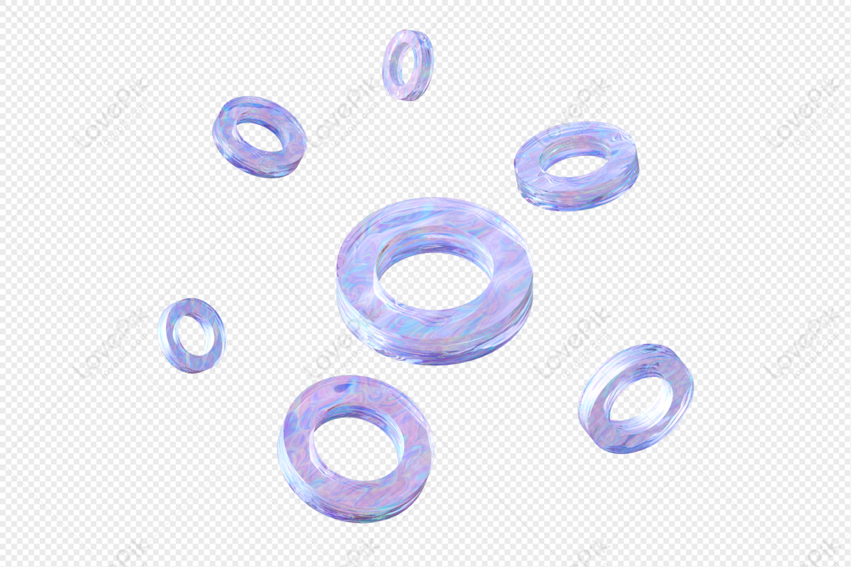 Creative C4d Acid Transparent Glass Abstract Ring Matting Free PNG ...