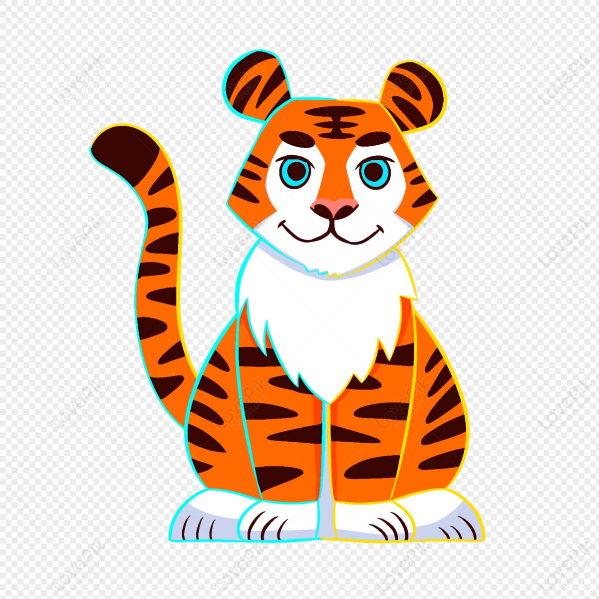 Hand Drawn Cartoon Tiger PNG Image Free Download And Clipart Image For Free  Download - Lovepik | 402017621