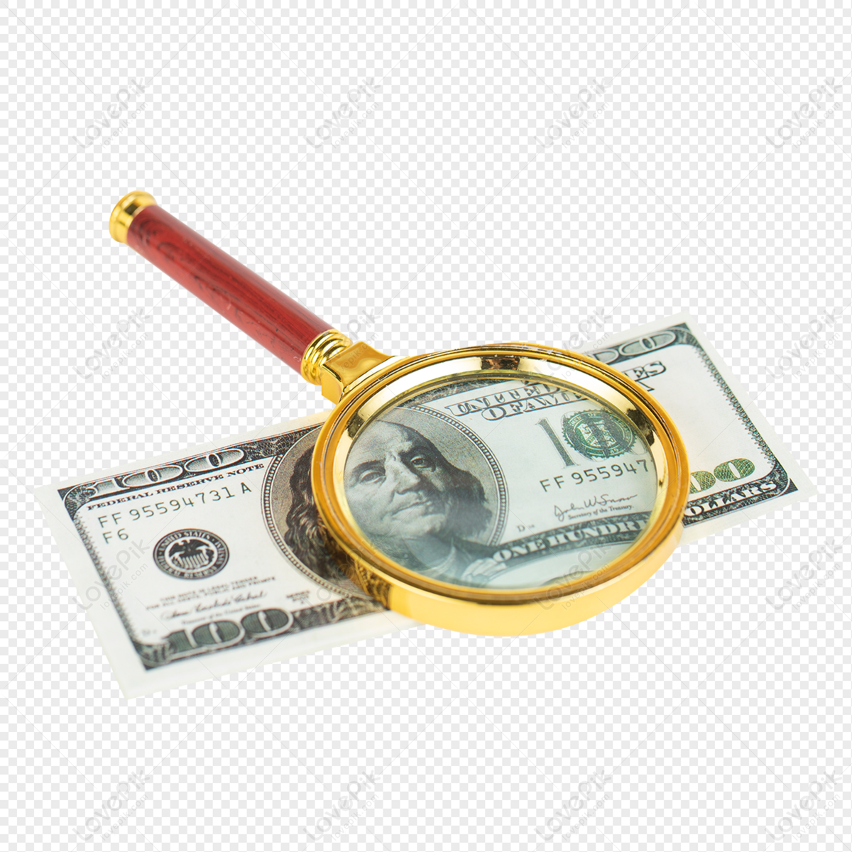 Magnifying Glass Magnifier Vector Hd Images, A Black Magnifying Glass And A  Dollar Coin, Black Magnifying Glass, Golden Coin, One Dollar Coin PNG Image  For Free Download