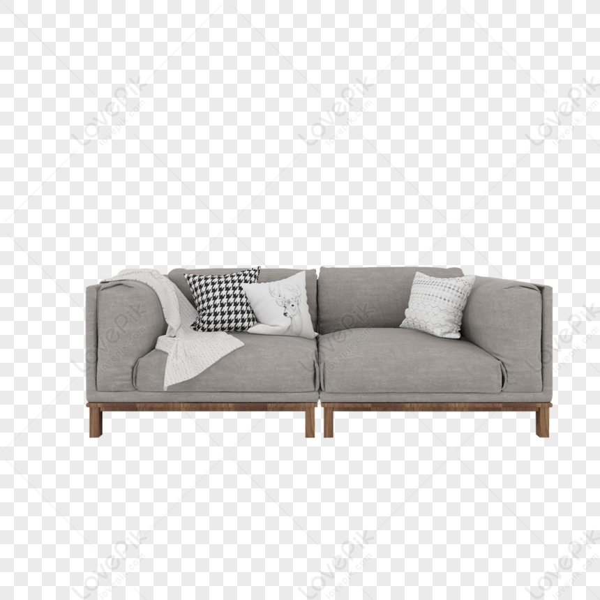 Single Sofa Seat Design, Gray Sofa, Pillows Sofa, Sofa White Png Image 