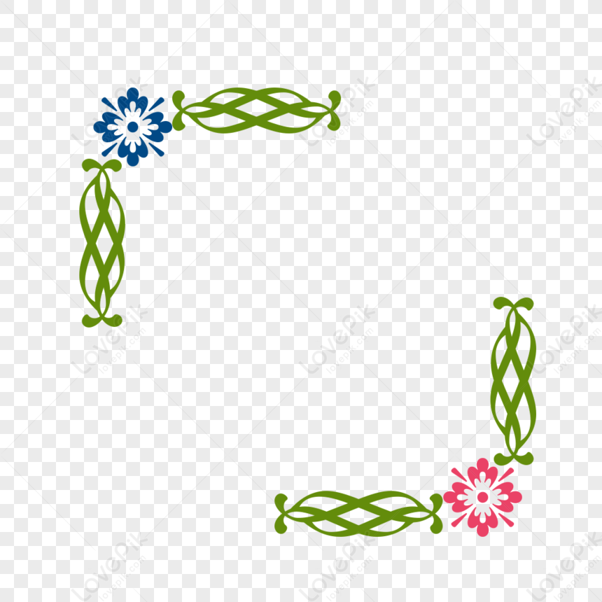 Creative Border, Creative Green, Creative Frame, Border Flower PNG Hd ...