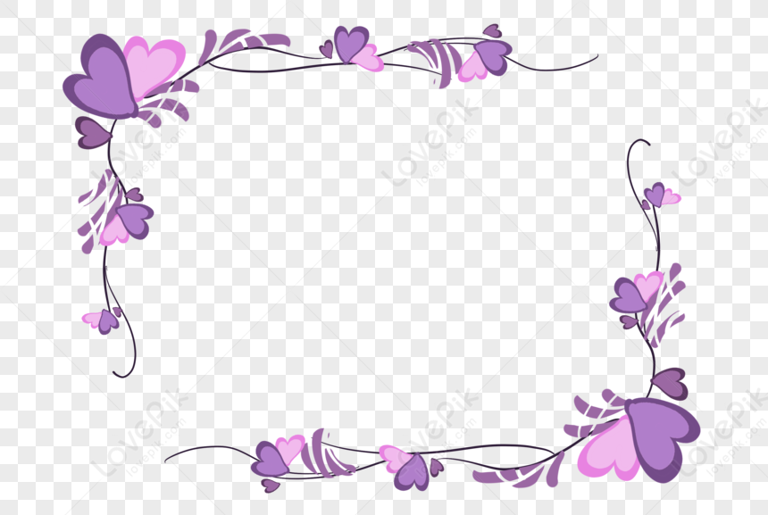 Love Border, Heart Line, Pink Purple, Dark Gray PNG Transparent ...