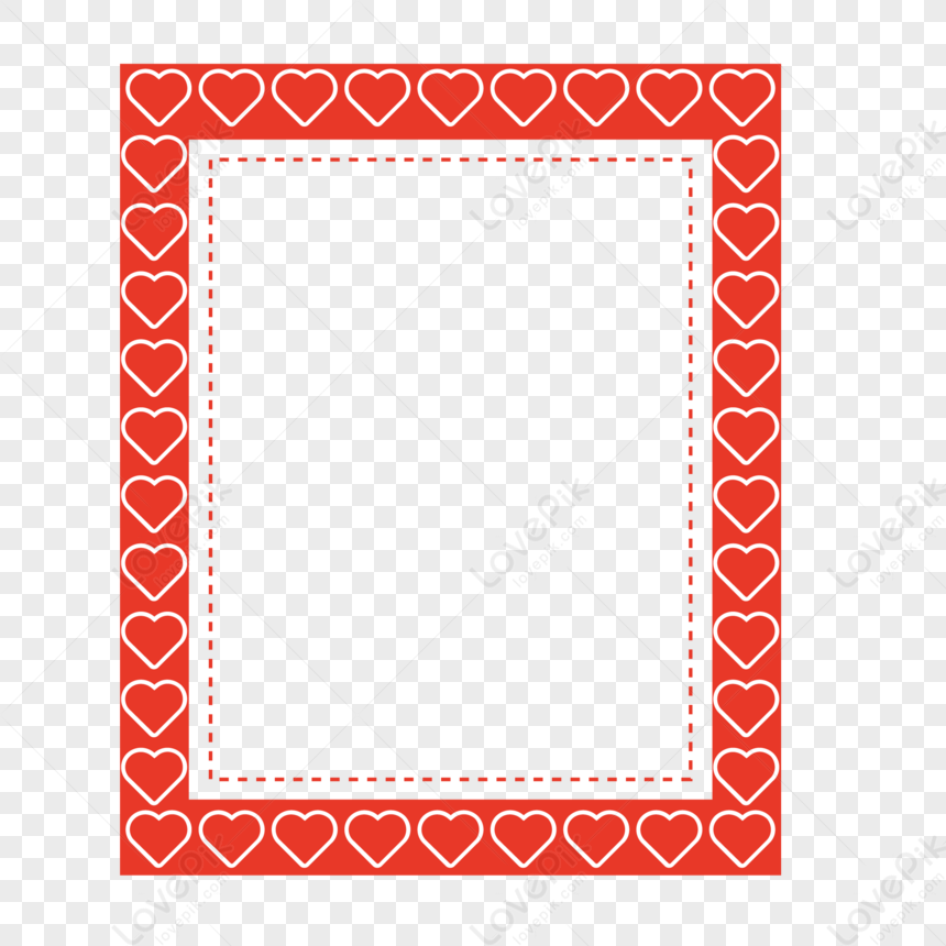 Red Love Border PNG Transparent Background And Clipart Image For Free ...