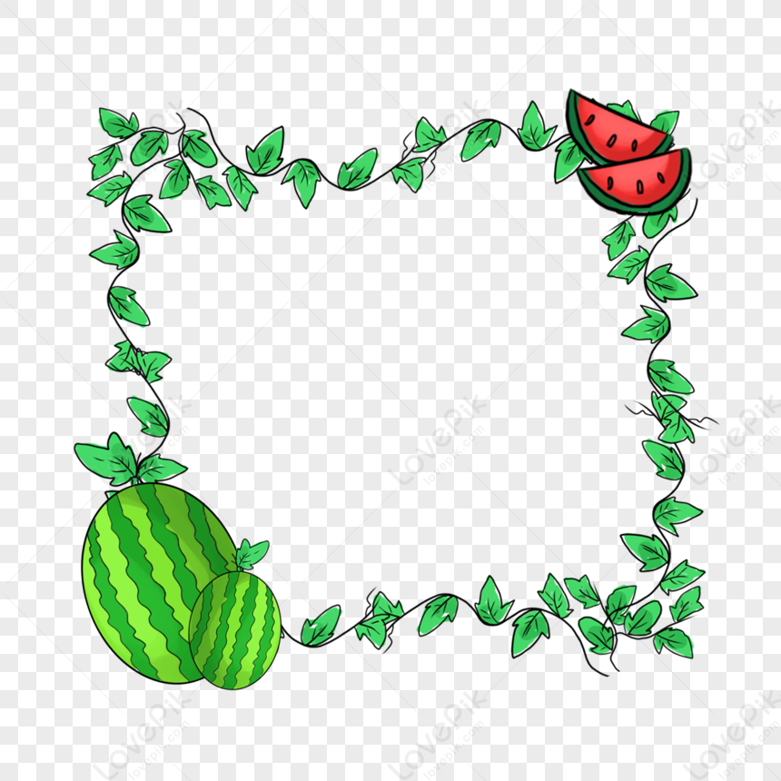 Summer Small Fresh Decorative Border Elements, Vector Watermelon ...