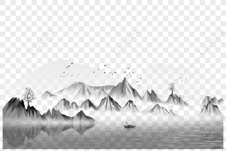 Traditional Ink Wash Painting Nature Picture Free PNG And Clipart Image ...