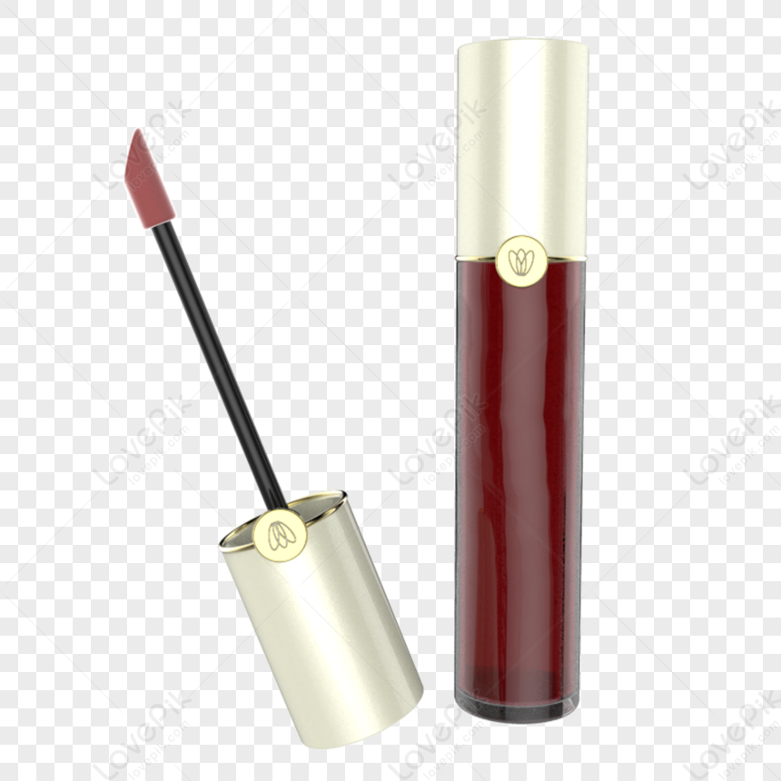 White Gold Lip Glaze, Light Maroon, Lip Tint Mockup, Beauty PNG Picture