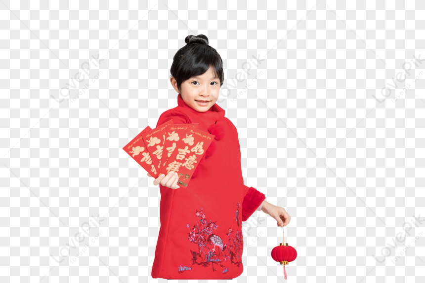 Girl Holding Red Envelope, Characters, Yukata Pattern, Red Envelope PNG ...