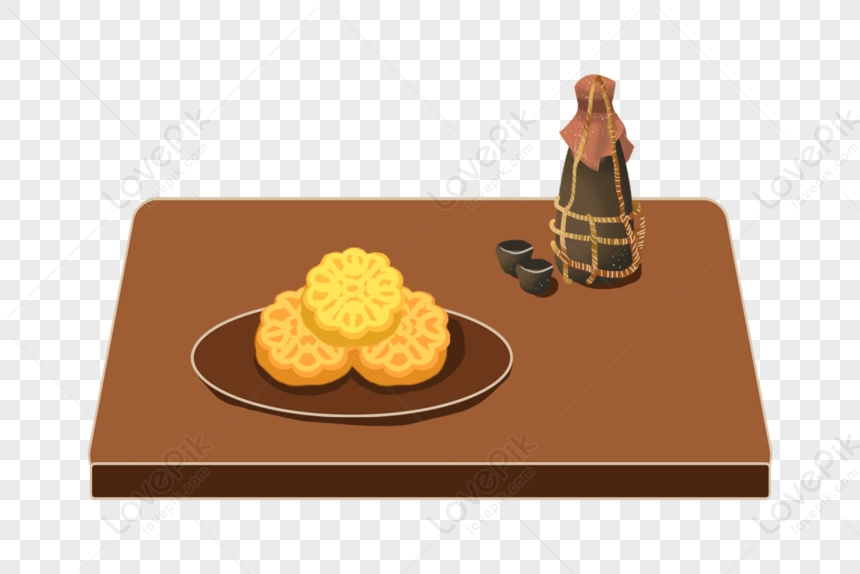 Moon Cake Osmanthus Wine PNG Transparent And Clipart Image For Free ...