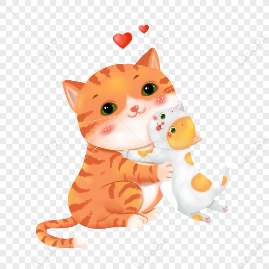 Big Cat Hugging Kitten PNG Image And Clipart Image For Free Download -  Lovepik | 402137968