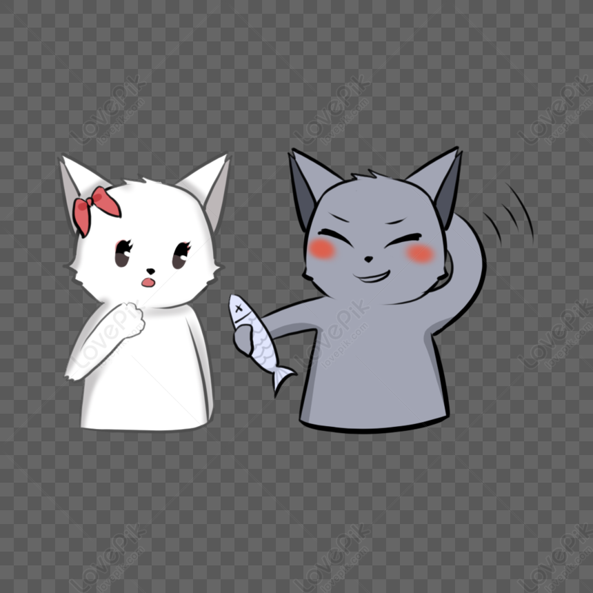 Cat Sticker Icon Couple Cute Kawaii Graphic by kuulzstudio