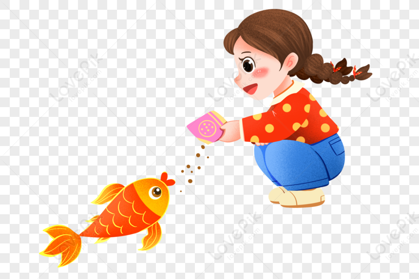 feed fish clipart