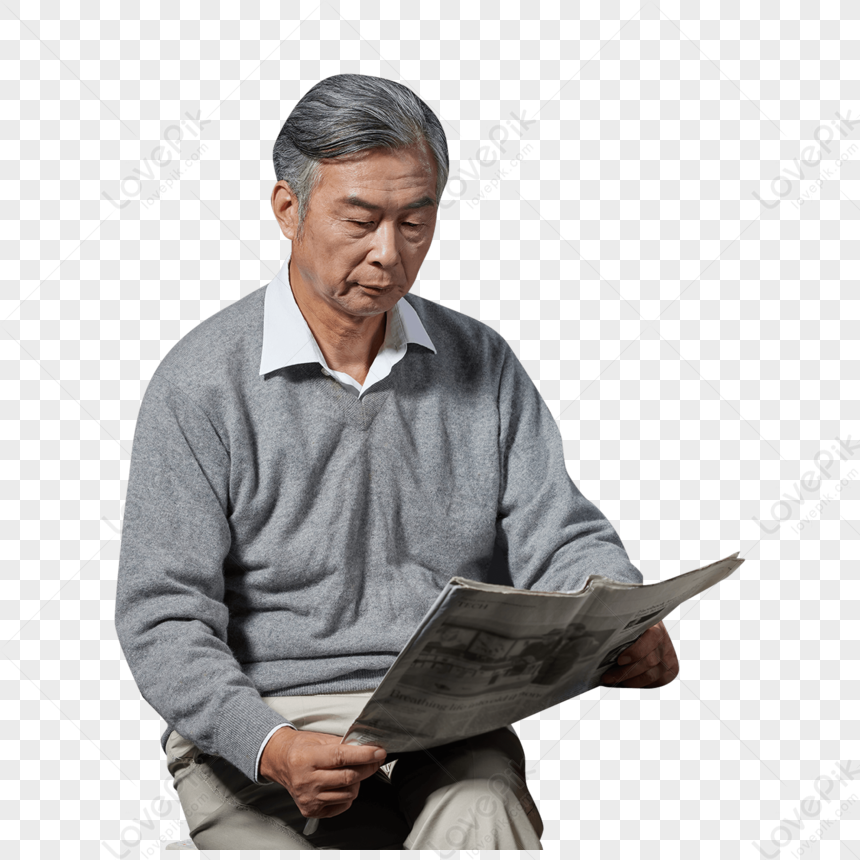 reading newspaper png