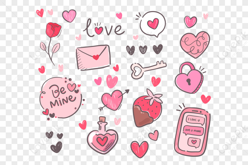 Vector Valentines Day Theme Creative Cartoon Stickers PNG White Transparent  And Clipart Image For Free Download - Lovepik | 402136722
