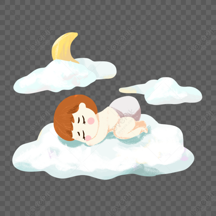 Cartoon Baby Sleeping On The Cloud PNG Hd Transparent Image And Clipart  Image For Free Download - Lovepik | 401565464