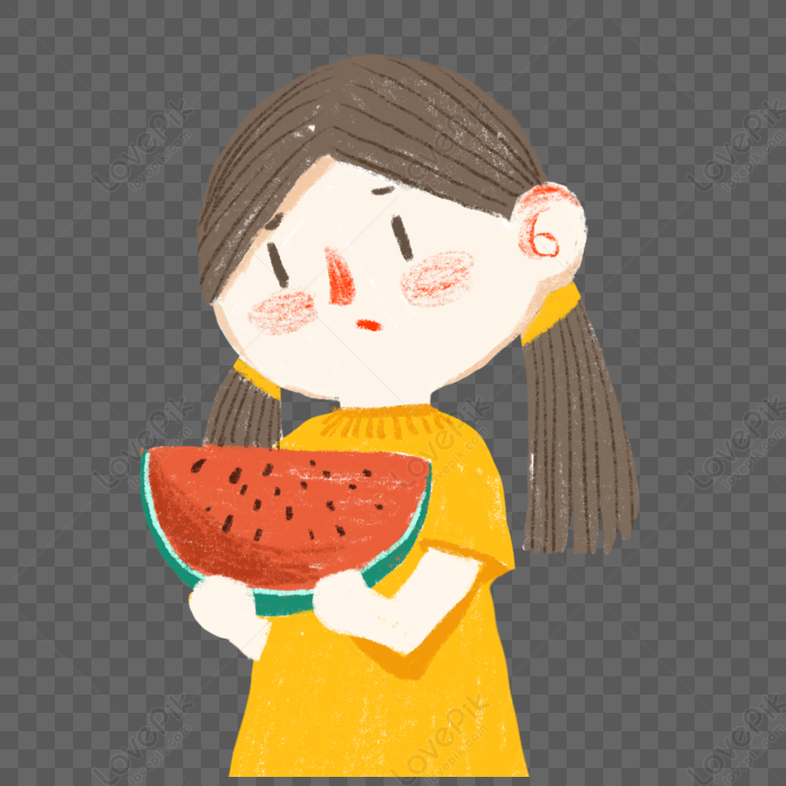 Girl Eating Melon, Girl, Girl, Little Girl PNG Image Free Download And ...