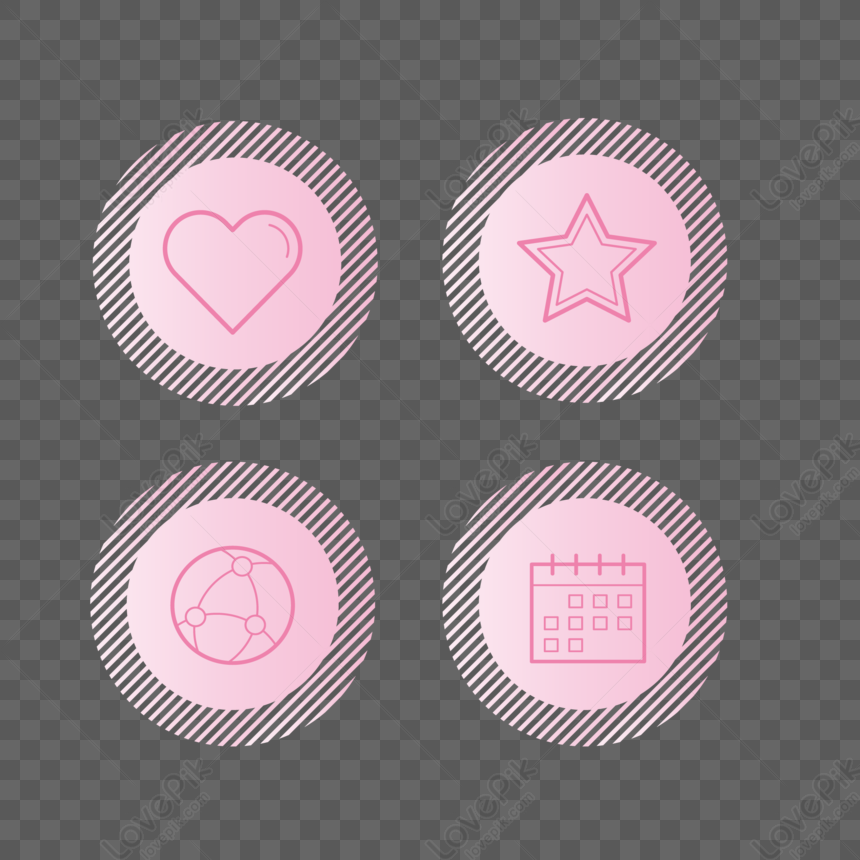 Pink User Interaction Icon Collection, Collections, Icon, Simple Free ...