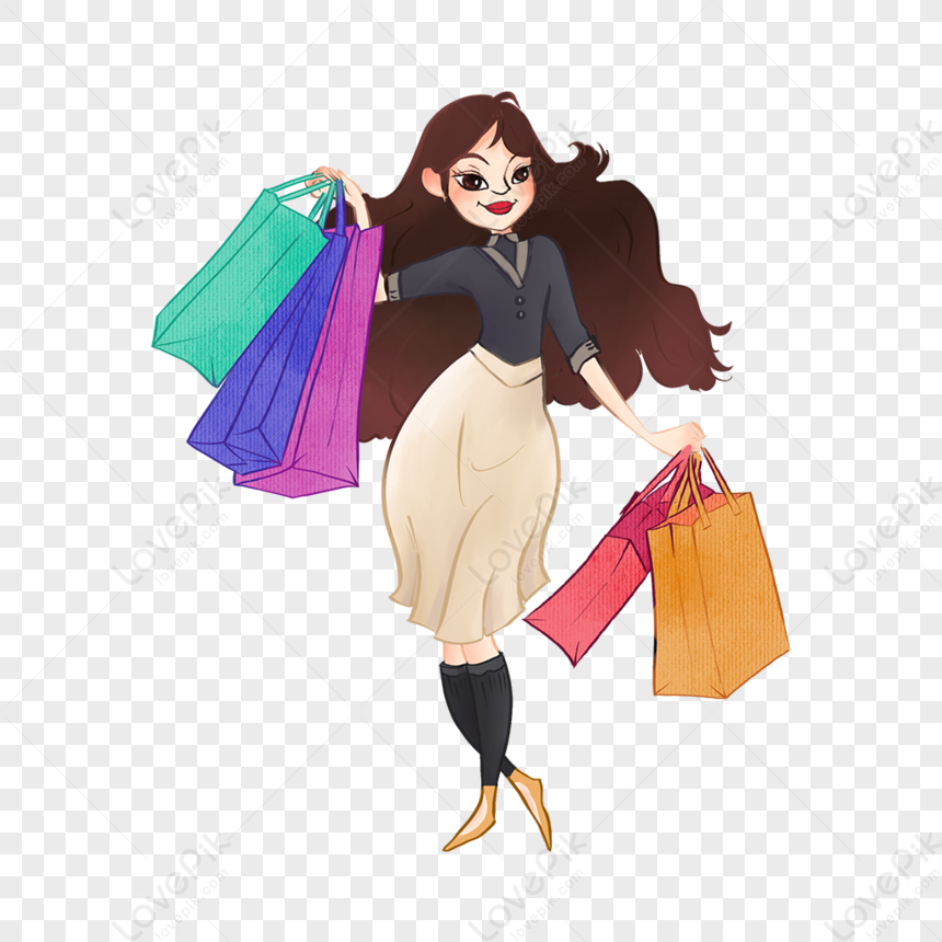 Girl Shopping On Queens Day, Trending, Color, Shopping Days PNG Hd ...