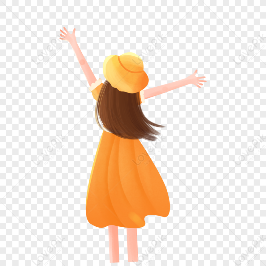 Spring Girl Back View, Spring, Material, Spring View PNG Picture And ...