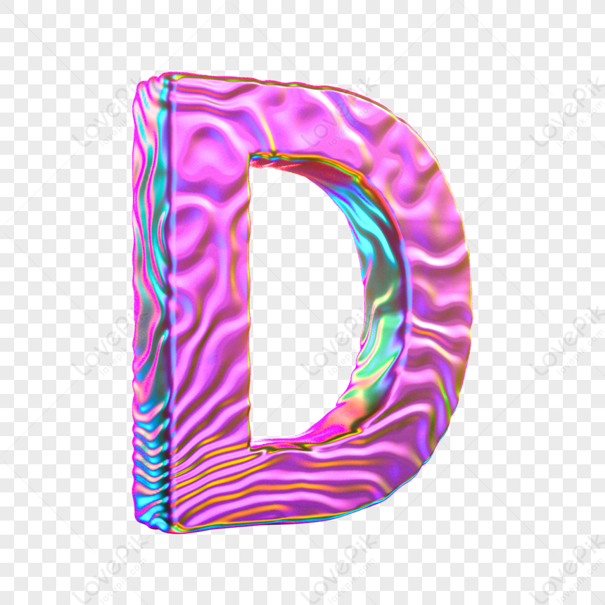 Trendy Acid Three Dimensional Letter D Free PNG And Clipart Image For ...