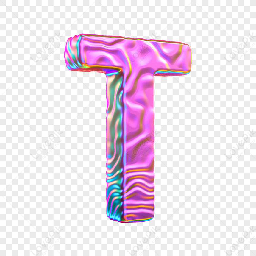 Trendy Acid Three-dimensional Letter T, Trending, Letter T, Three Free ...