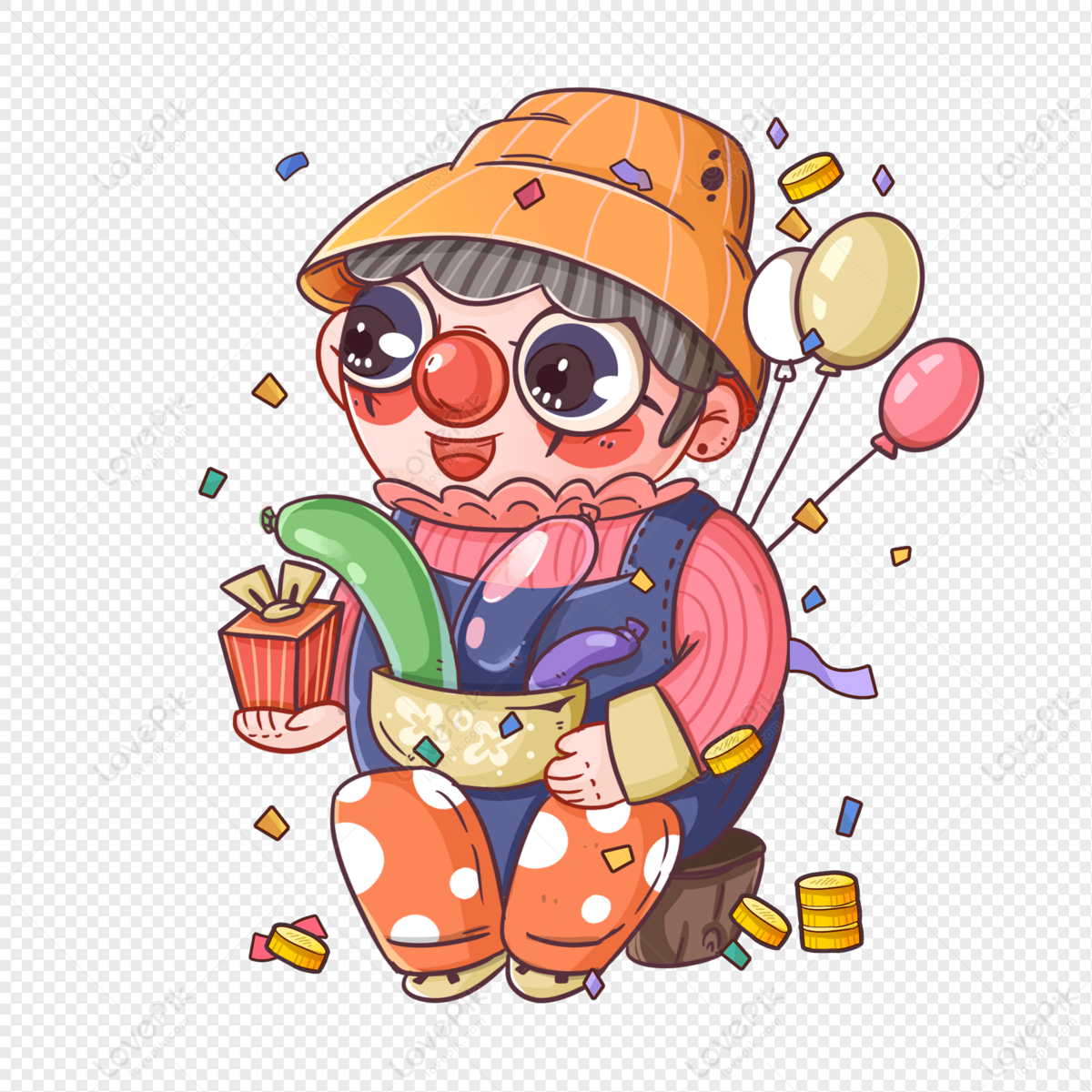 hobo clown clipart