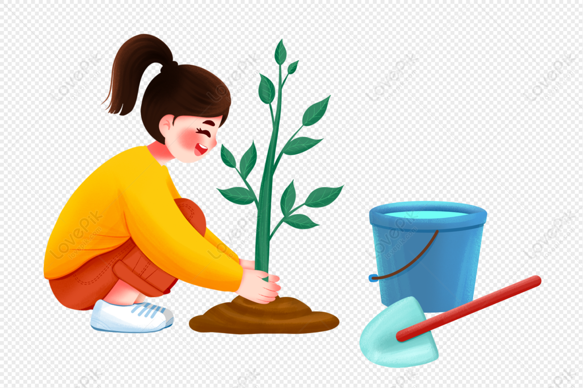 Girl Planting Saplings PNG Hd Transparent Image And Clipart Image For ...