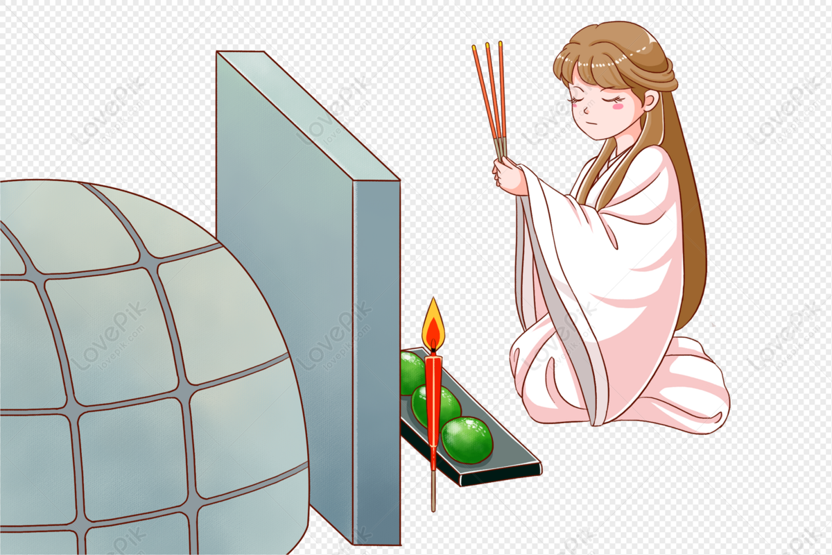 Girl Worshipping Ancestors PNG Transparent And Clipart Image For Free ...