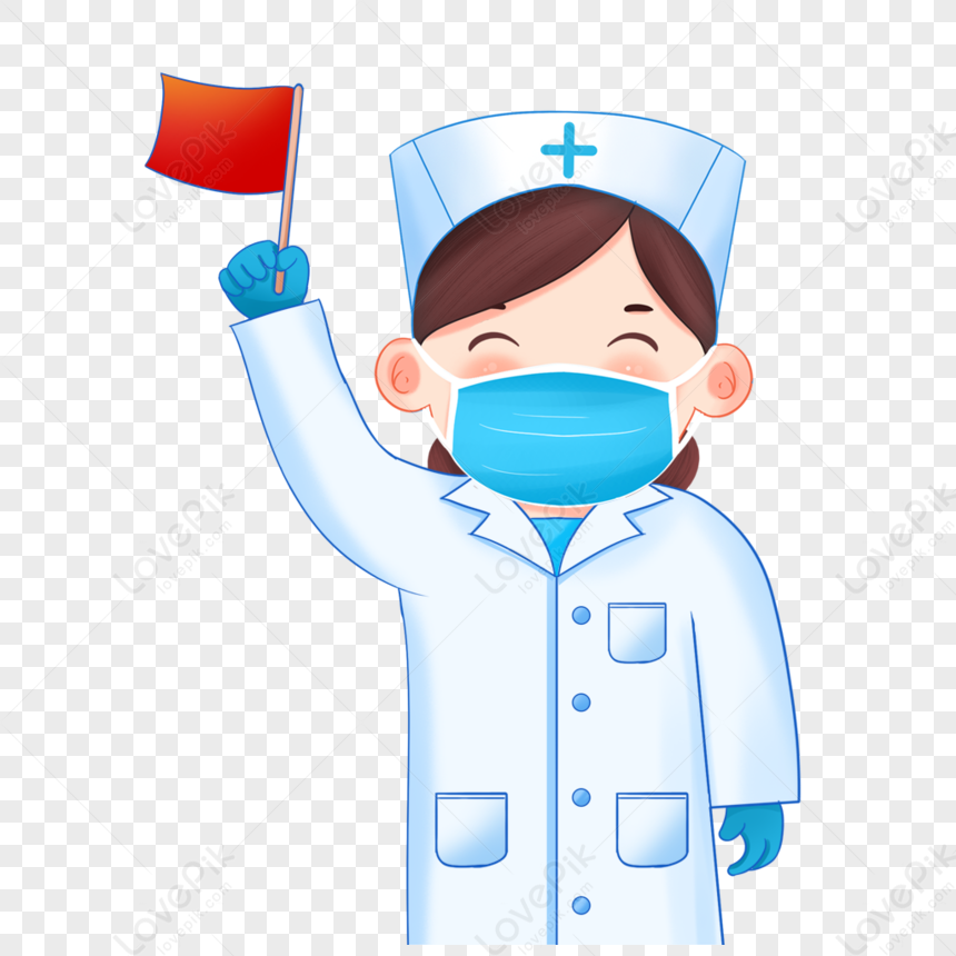 Medical Staff Holding The Red Flag PNG Image Free Download And Clipart ...