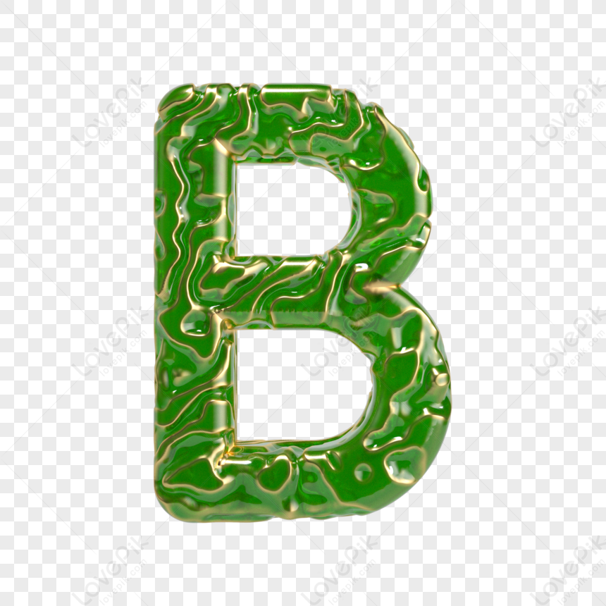 Gold Inlaid Jade Creative Creative Letter B PNG Image Free Download And ...