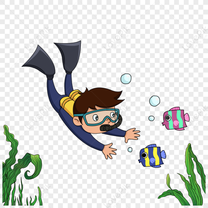 Cartoon Elements Of Ocean Diving Personnel PNG Hd Transparent Image And  Clipart Image For Free Download - Lovepik | 402165094