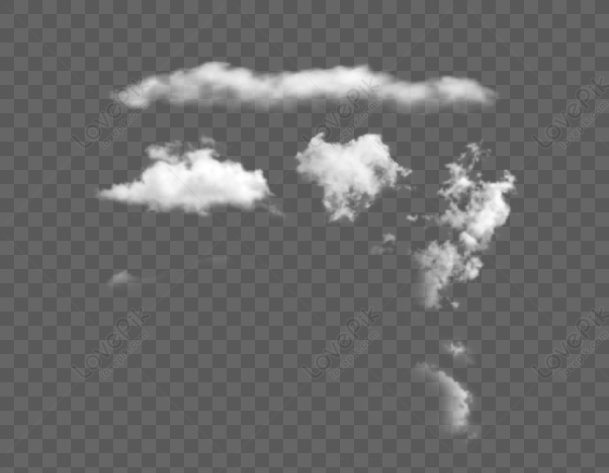 Several White Clouds, Sky White, Black White, Cloud White PNG Image And ...