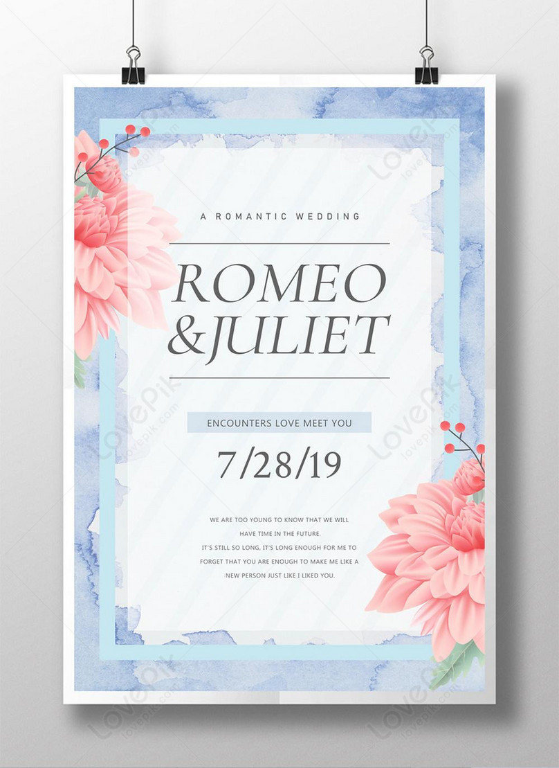 Blue Romantic Warm Wedding Invitation Flyer Template Template Image Picture Free Download 450023304 Lovepik Com