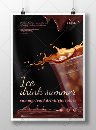 Premium PSD  Cool and refreshing iced coffee cup mockup with ice cubes and  splashing water