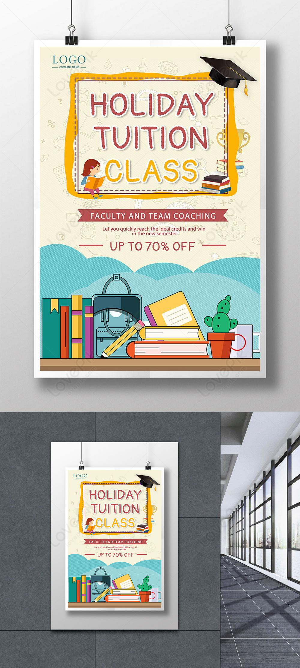 Creative cartoon holiday tuition class enrollment education post template  image_picture free download 