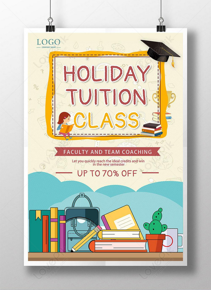 Creative cartoon holiday tuition class enrollment education post template  image_picture free download 