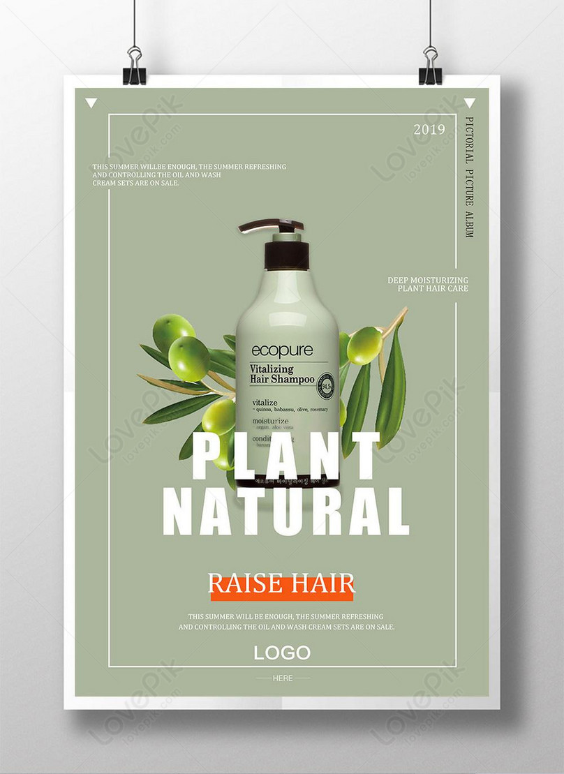 Natural plant green olive hair care shampoo poster template image_picture  free download 