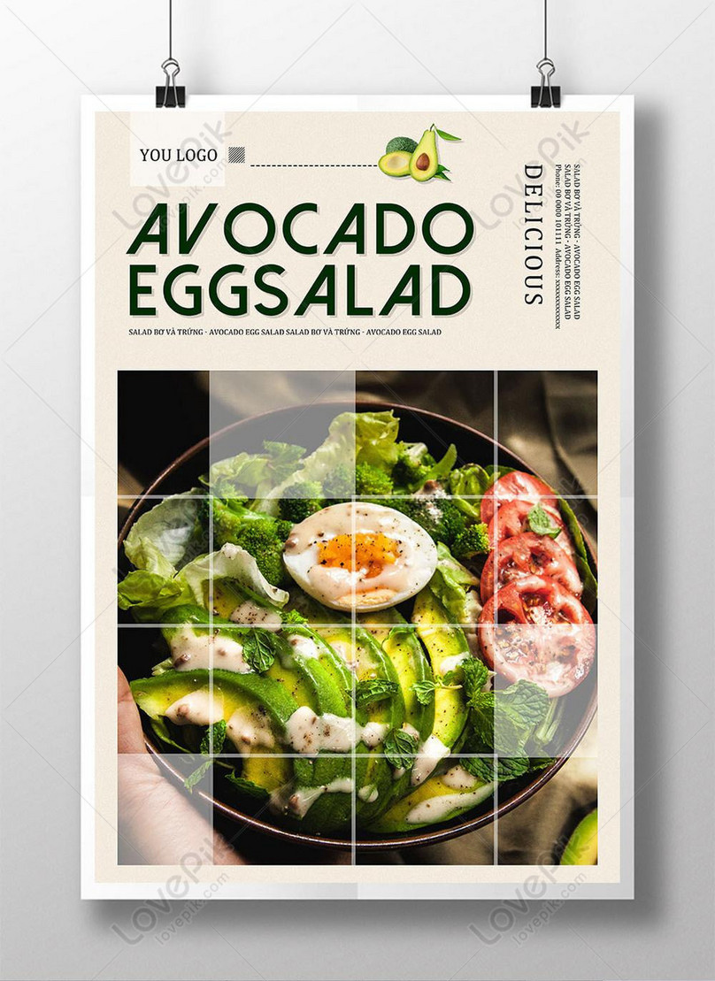 Avocado egg salad poster template image_picture free download 450019036 ...