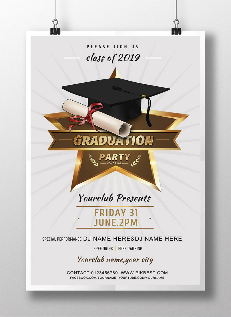 Minimal graduation ceremony graduation celebration poster template With Graduation Banner Template
