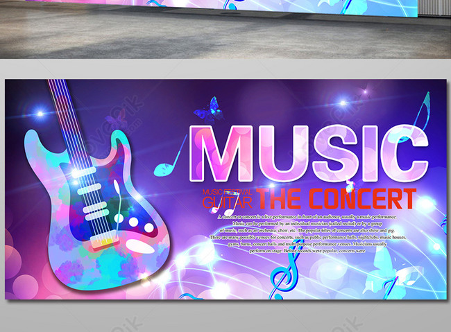 Fantasy music festival simple exhibition board template image_picture free  download 