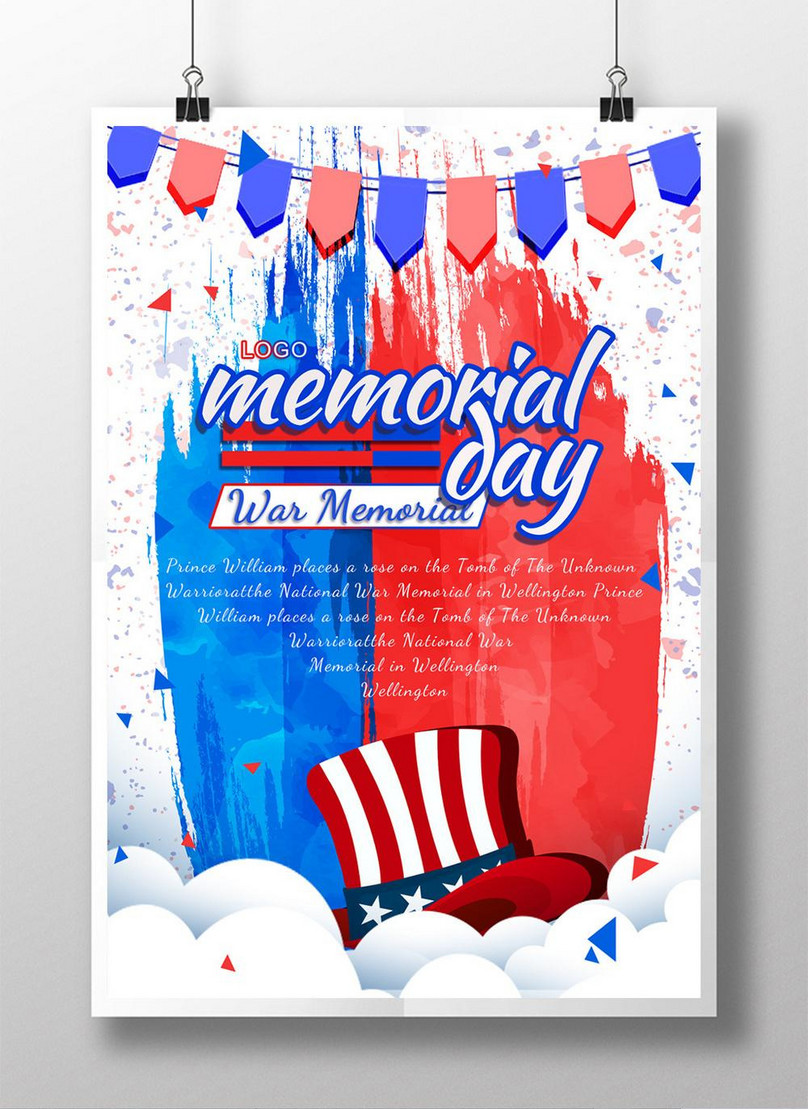 American remembrance day festival ceremony sale poster template