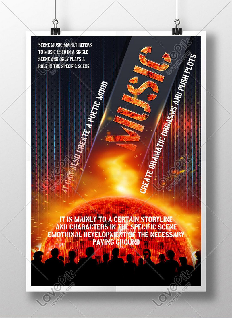 Red flash explosive music festival poster template template image_picture  free download 