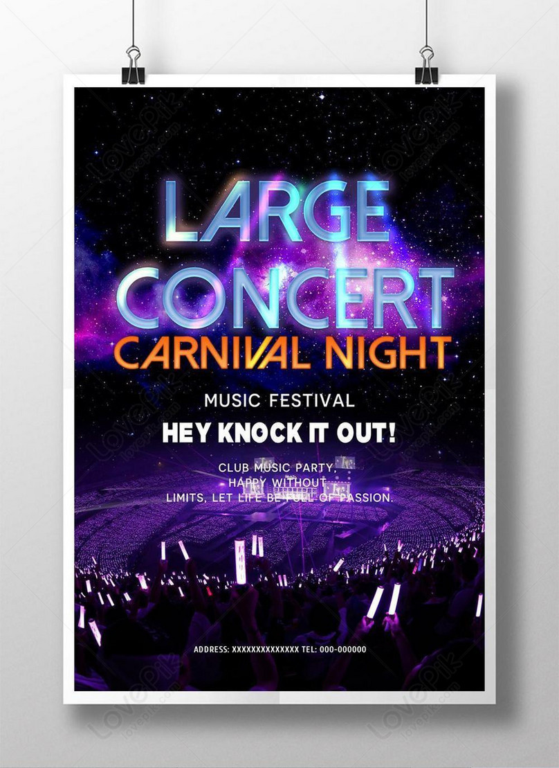 Black concert poster template template image_picture free download