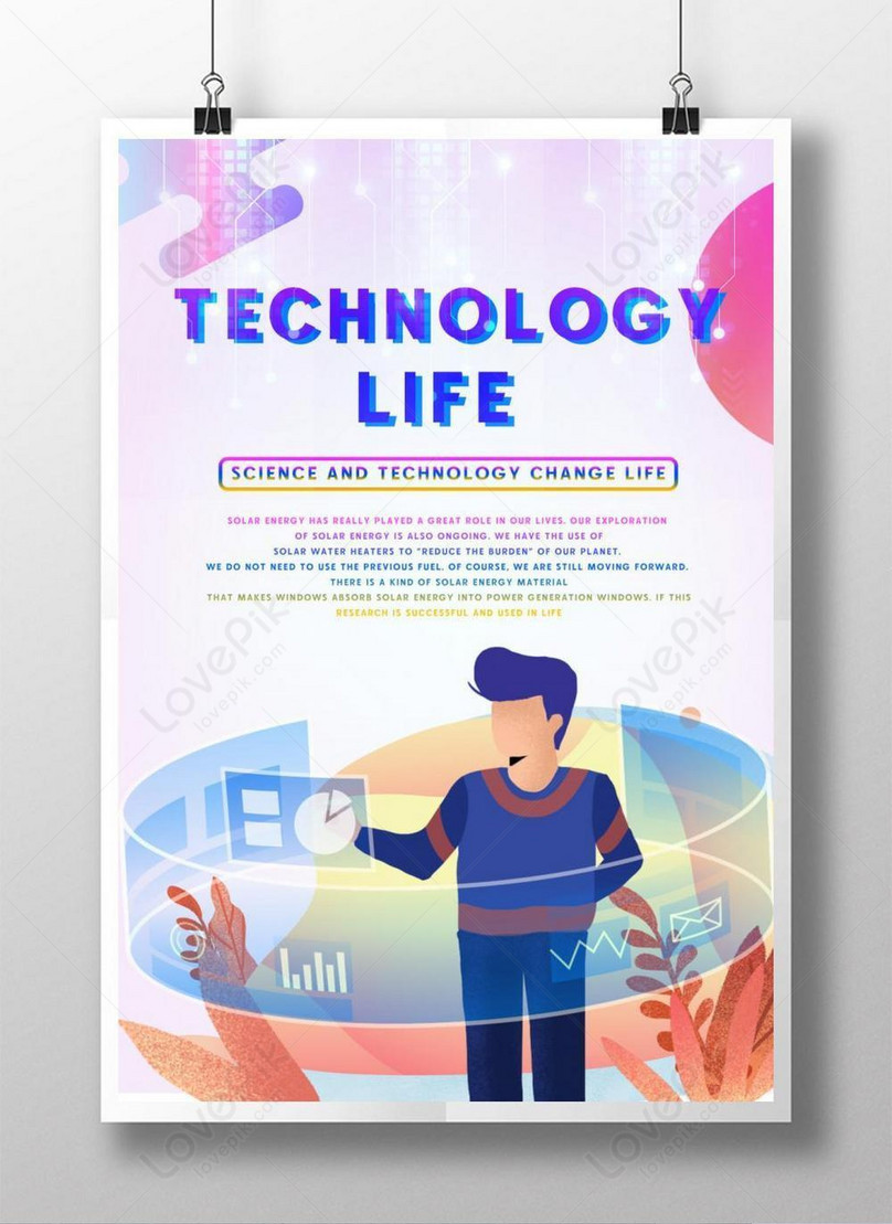 Simpleng Agham At Teknolohiya Poster Na May Estilo Ng Paglalaraw