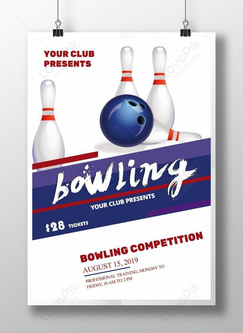 Fresh style bowling pre match training poster template Throughout Bowling Flyers Templates Free