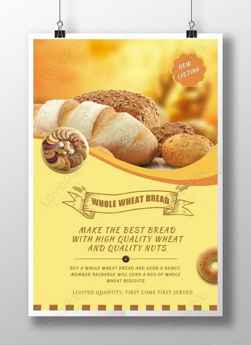 Simple creative bread advertising poster template image_picture
