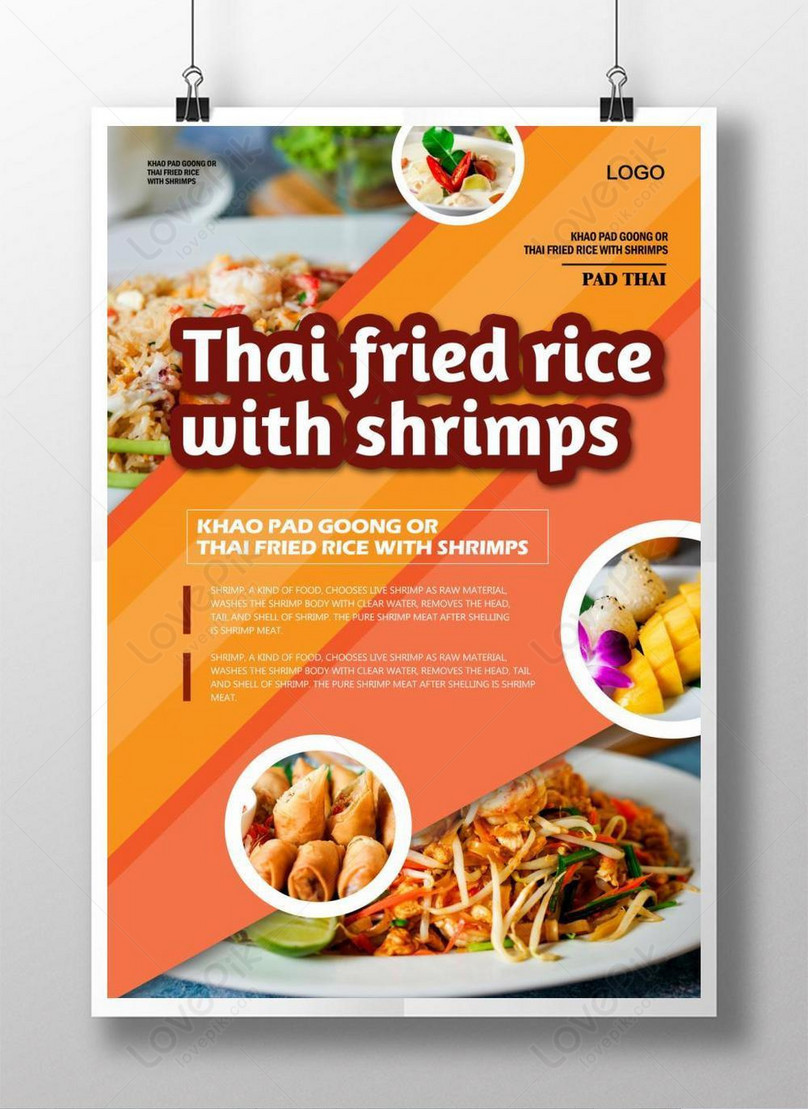 Thai Food Poster Template, delicious poster, fashion poster, food poster
