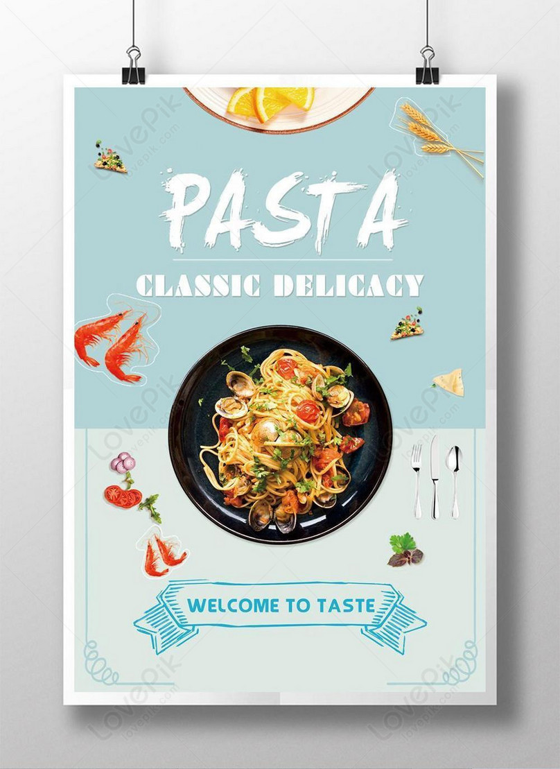 Fresh healthy food pasta poster template image_picture free download  