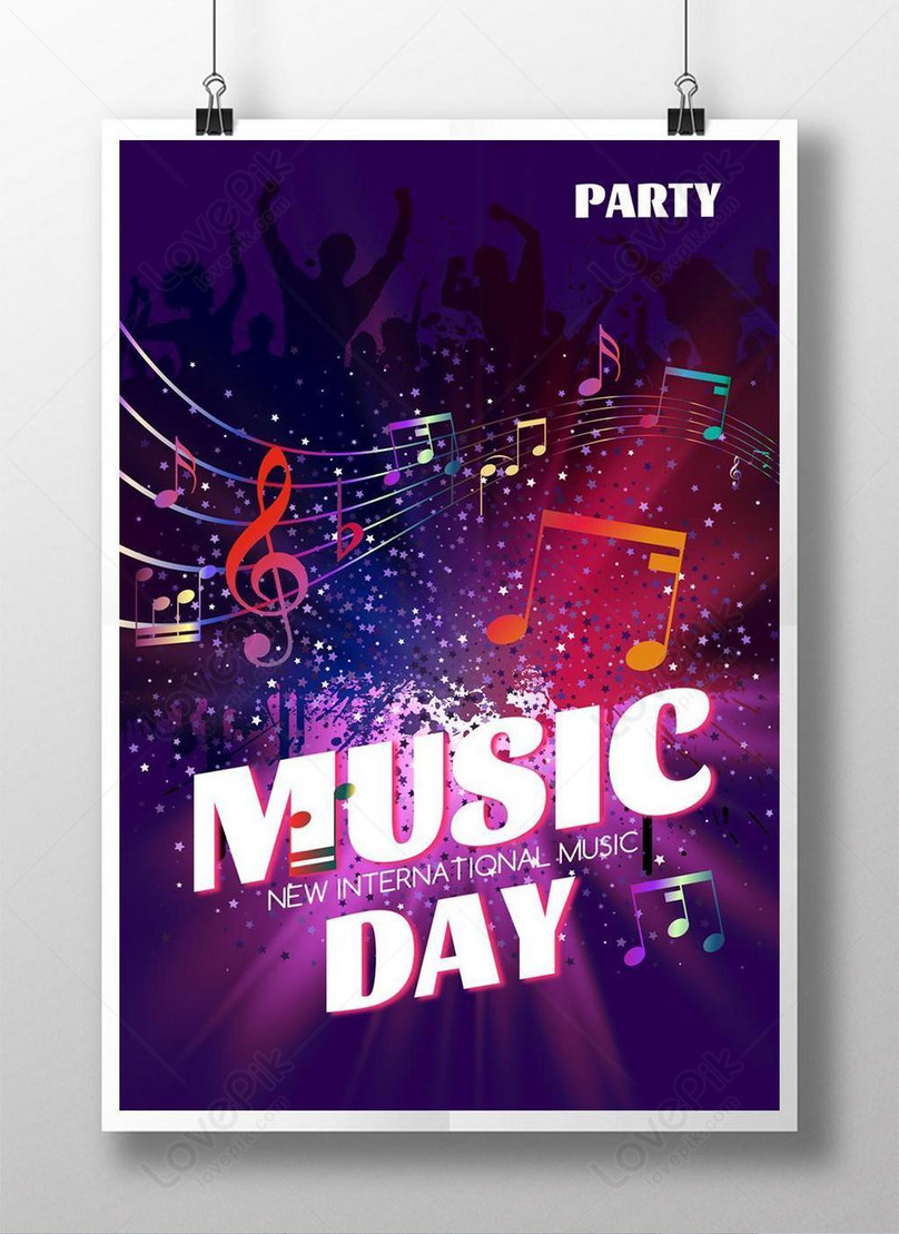 Fantasy colorful light effect radio music poster template image_picture  free download 