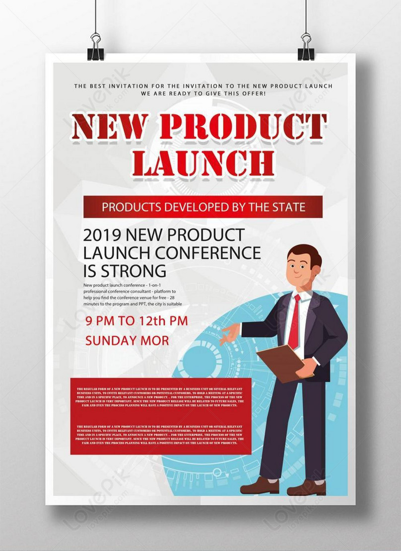 Cartoon business style 23 new product launch invitation template In Business Launch Invitation Templates Free