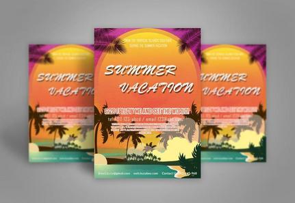 travel agency summer vacation fun tour flyer, travel agency, tour group, summer vacation template